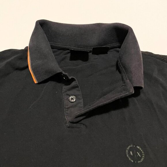 Armani Exchange Black Polo Shirt Short Sleeve Size L - Picture 4 of 16